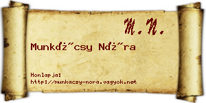 Munkácsy Nóra névjegykártya
