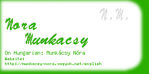 nora munkacsy business card